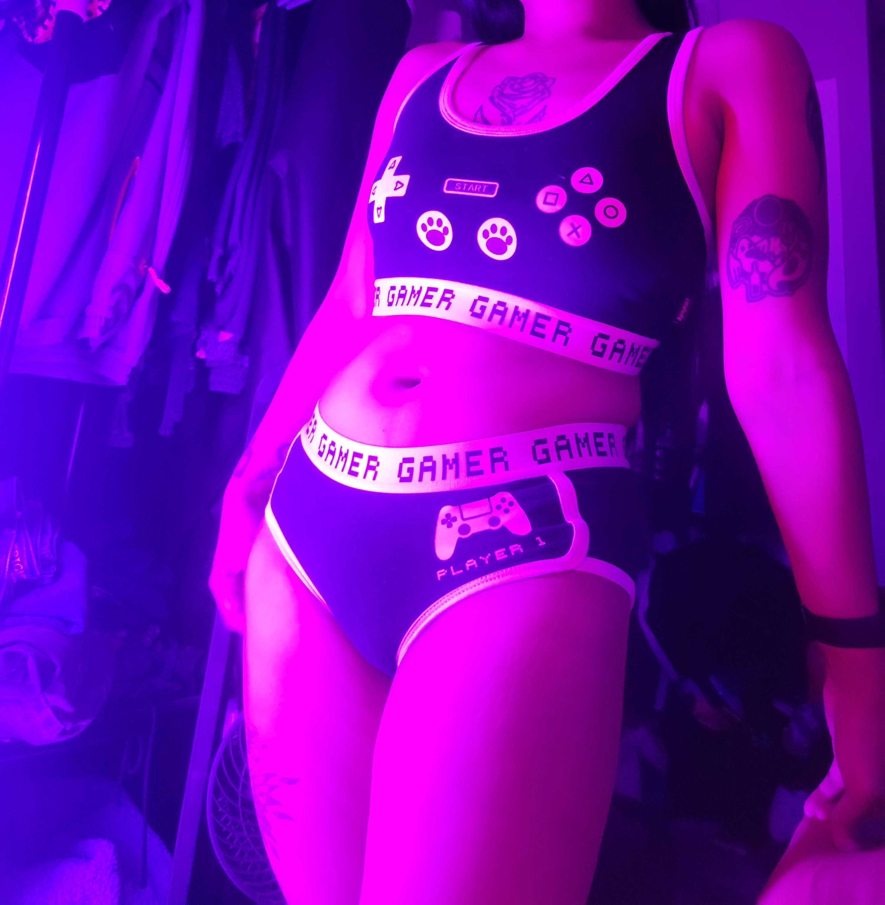 Naughty Gamer Girl Cosplay — Playful Geeky Bedroom Gallery