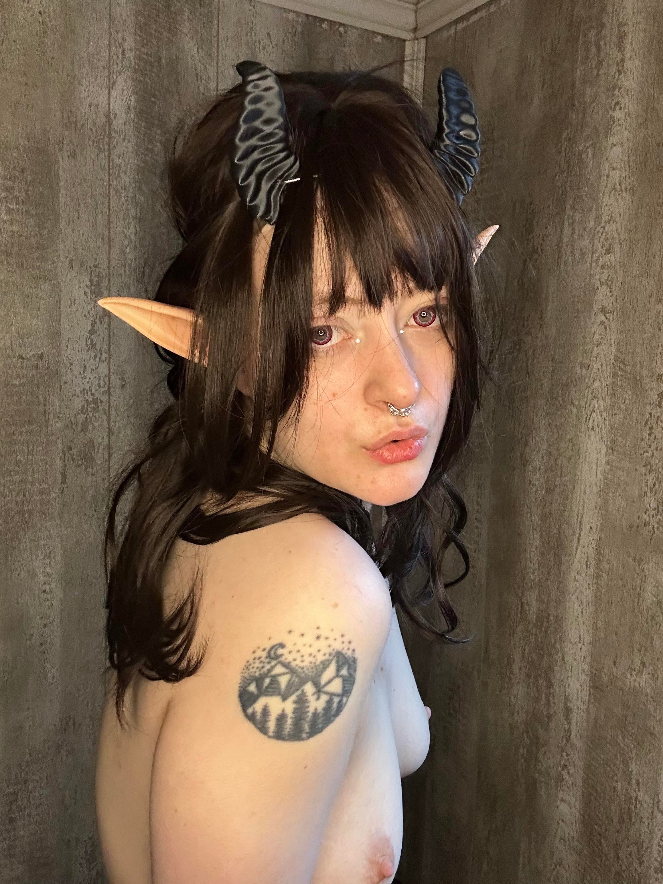 Demon Horns Cosplay — Playful Fantasy Cuddles Image Gallery