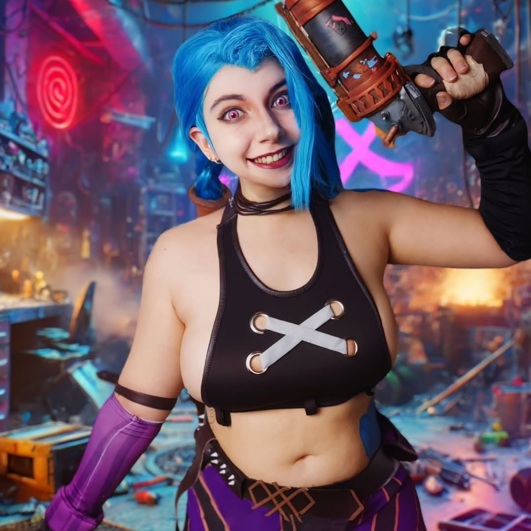 Jinx Cosplay from Arcane — Latex and Lace | XXX Nerds