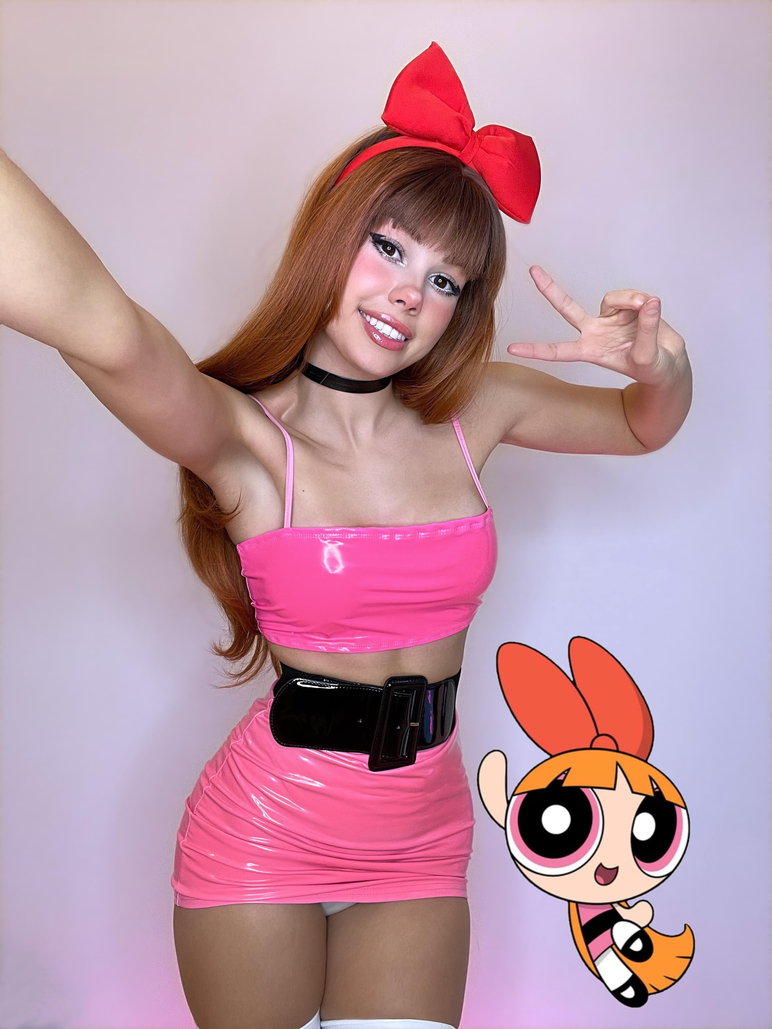 Blossom Cosplay — Powerpuff Girls Latex and Wig Set for Cartoon Fans