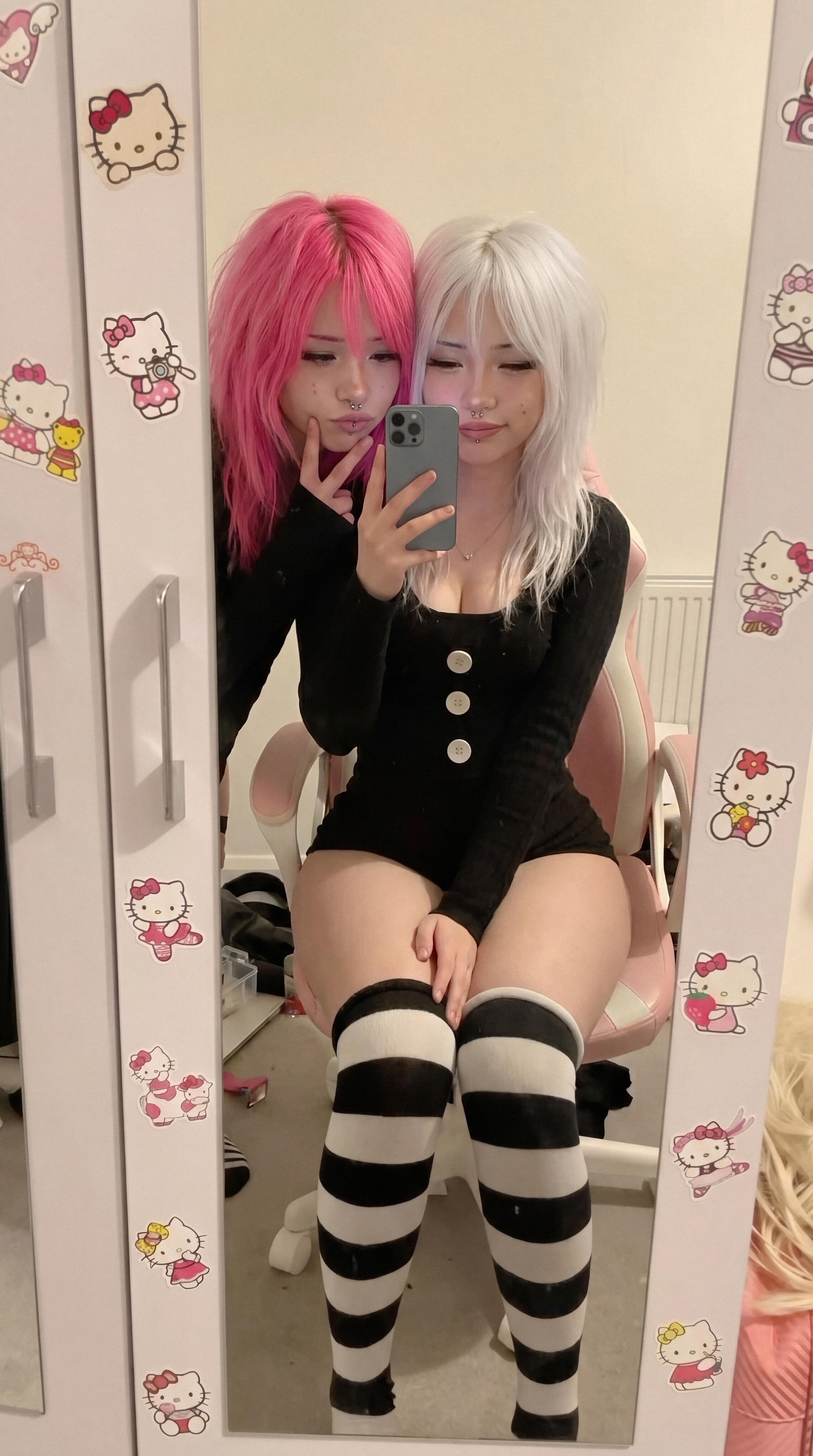 EGirl Cosplay Gallery — Geeky Twins in Playful Bedroom Set | XXX Nerds