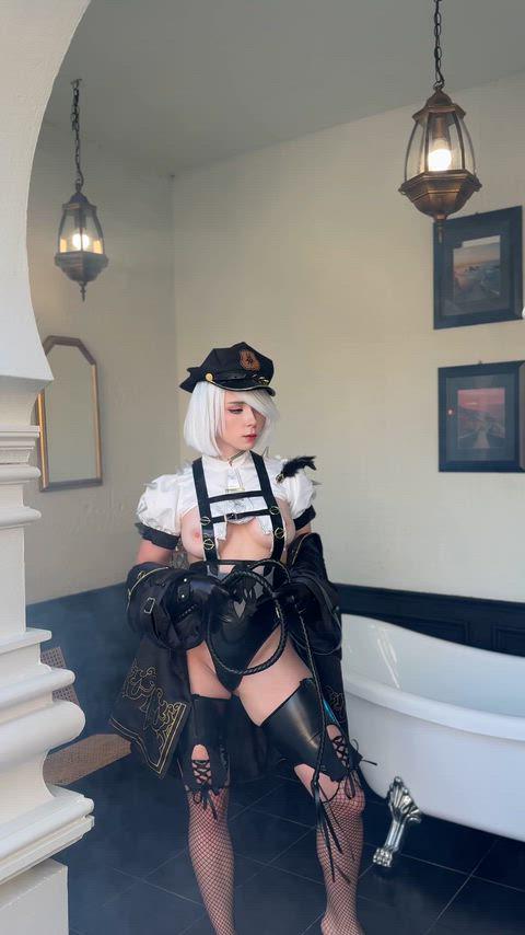 Sweetie_Fox as 2B from Nier Automata: A Lewd Cosplay Adventure