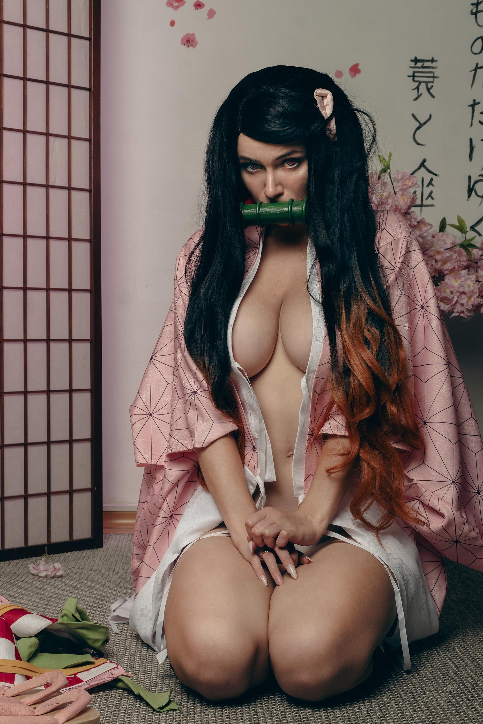 Nancy Novikova’s Seductive Nezuko Kamado Demon Slayer Cosplay