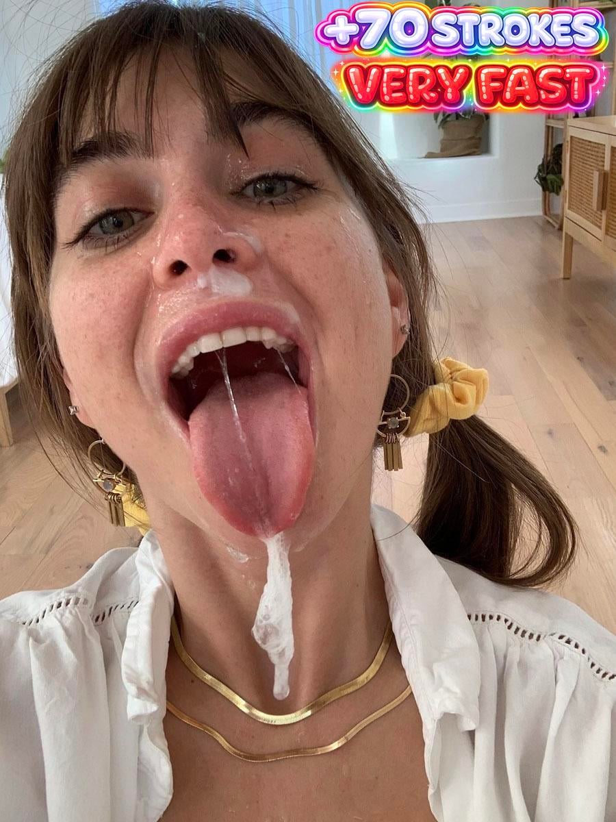 Ahegao Goddess Showcases Epic Stroking Skills with Tongue and Cum