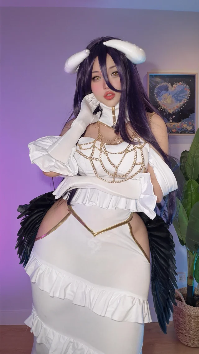 Lusty Albedo Overlord Cosplay Nude by Hidori Rose