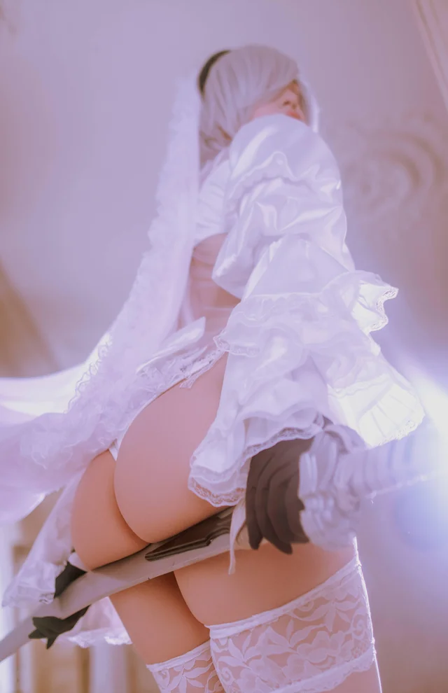 2B Bride Cosplay Porn: Nier Automata Wedding Night Lewd