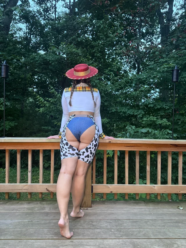 Jessie Toy Story Cosplay Nerdy Gamer Girl Nude Solo Tease