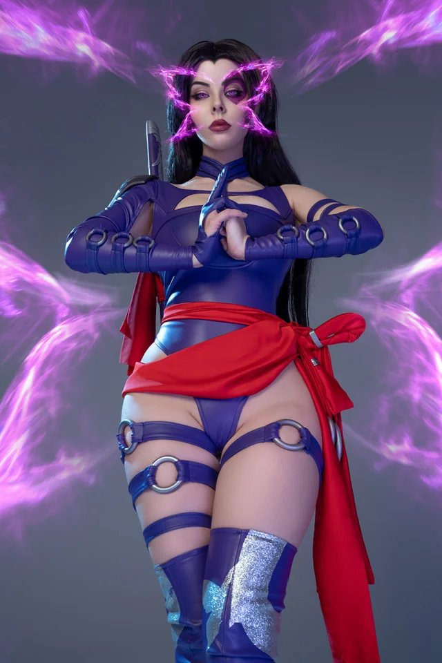 Psylocke X-Men Cosplay Amateur Glasses Blowjob Nerd Fetish Clip