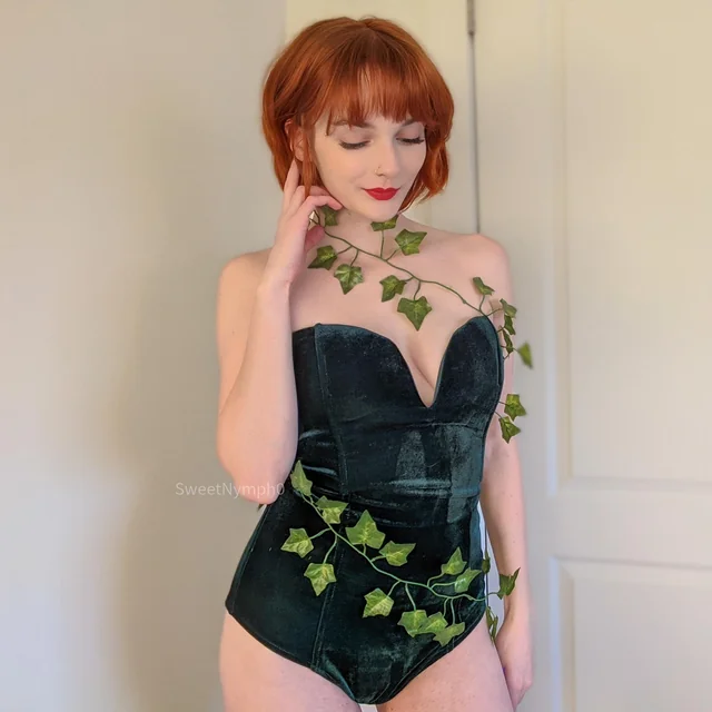 Sweet Nymph’s Poison Ivy cosplay strips down for a slow, seductive tease