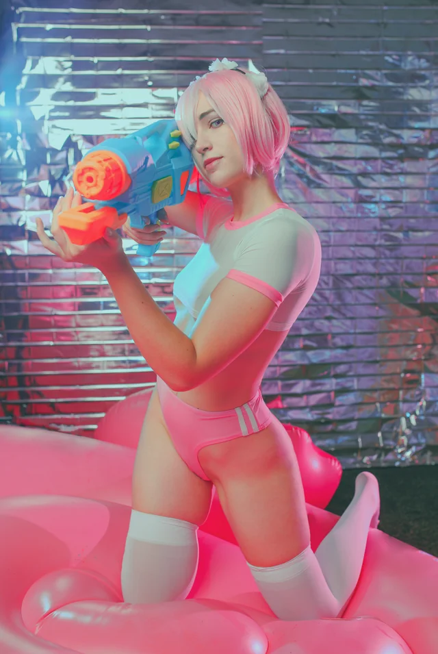 Ram Re:Zero Cosplay Nude – Petite Geek Girl XXX Tease