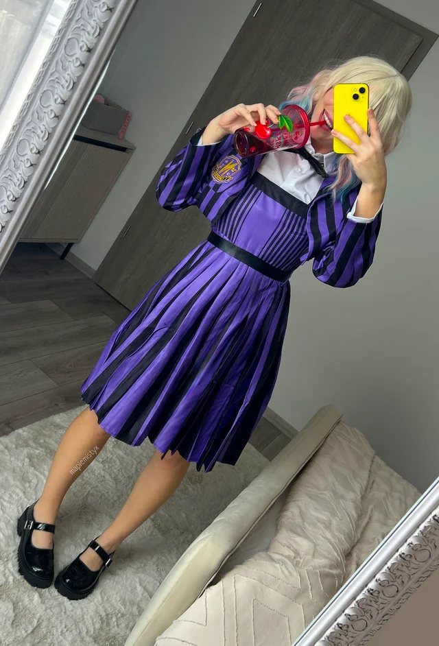Maplemistyx Enid Wednesday cosplay glasses porn nerd homemade