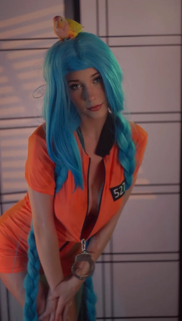 Jinx prison cosplay nude from Arcane by Shannyplays