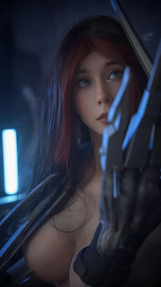 Shanny Plays strips her Edwina Scissorhands cosplay for a nerdy redhead tease