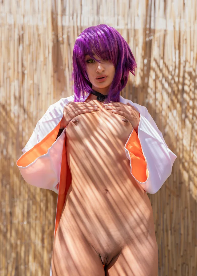 Yoruichi Bleach cosplay sex with Petite-Nicole in lewd anime roleplay