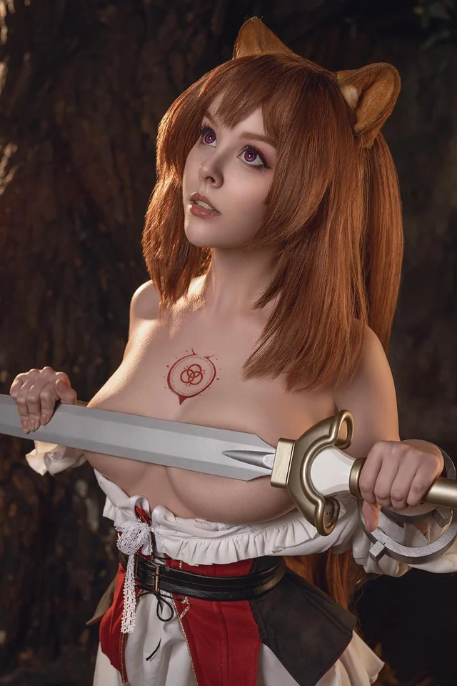 HellyValentine Raphtalia cosplay striptease with glasses fetish tease