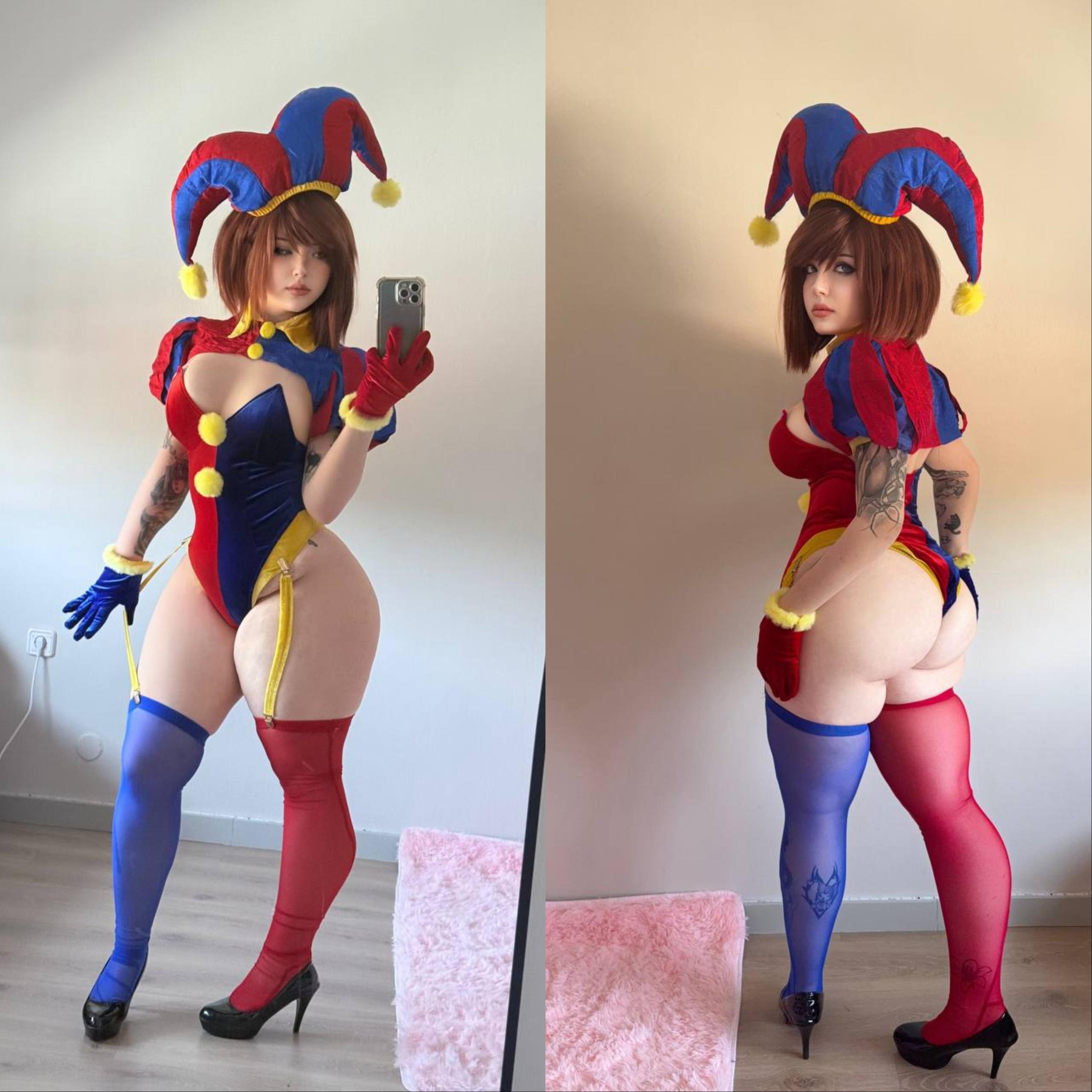 Kuroitsne’s Pomni cosplay turns into filthy fantasy gamer girl porn