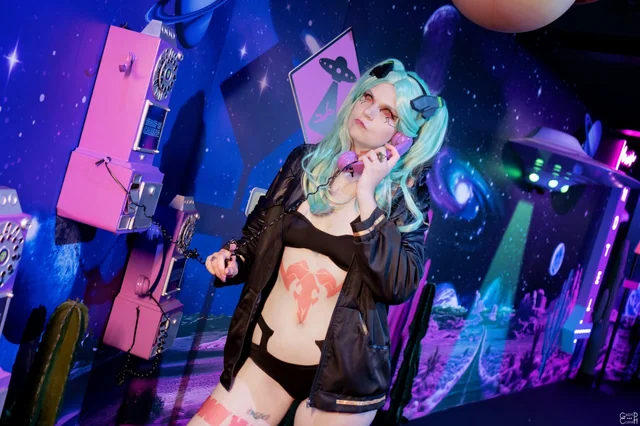 Cyberpunk Edgerunner Rebecca cosplay nude by Lallupyon