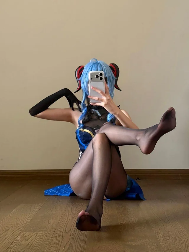Ganyu Genshin Impact cosplay sex with petite nerd glasses