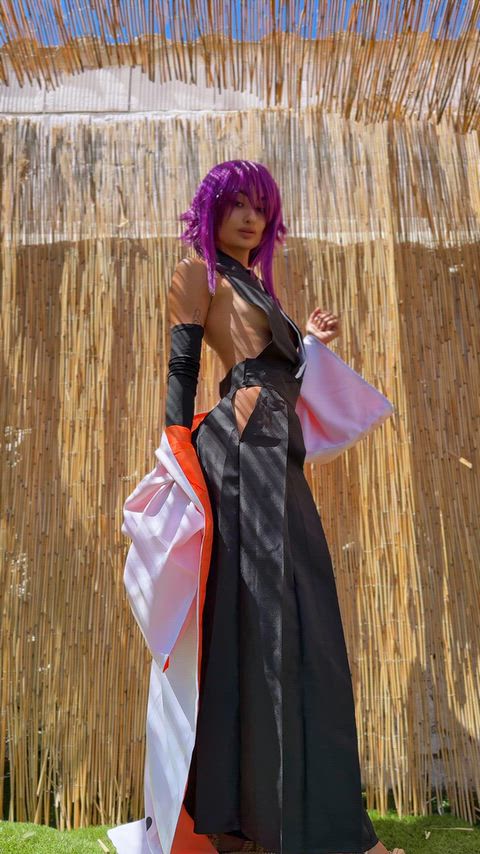 Petite Nicole’s Yoruichi Bleach cosplay striptease turns into raw gamer girl porn
