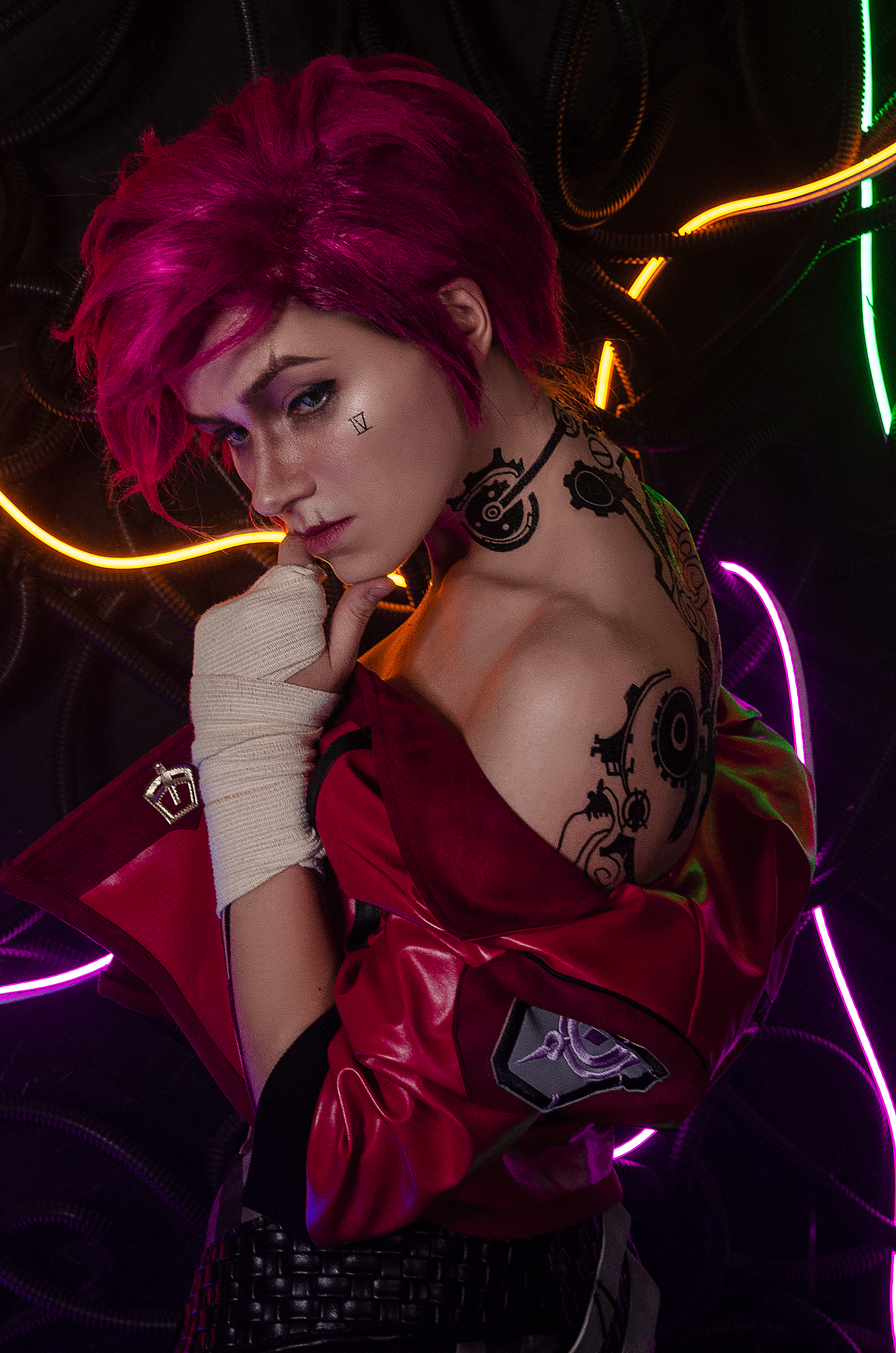 Nancy Novikova as Vi from Arcane in Scanty Cosplay